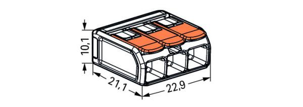 Wago Compact Verbindungsklemme 6mm² mit Hebel - 3 Leiter 221-613 / 30 STÜCK (VPE)